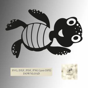 Plotterdatei Schildkröte SVG Datei für Cricut, süßes Schildkröten Design , Digital Download Schildkröten Motiv Bild 1