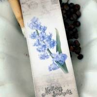 Lesezeichen, Bookmark, Buchzeichen mit Blumen Motiv, im Vintage / Shabby Stil. Bild 1