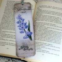 Lesezeichen, Bookmark, Buchzeichen mit Blumen Motiv, im Vintage / Shabby Stil. Bild 5