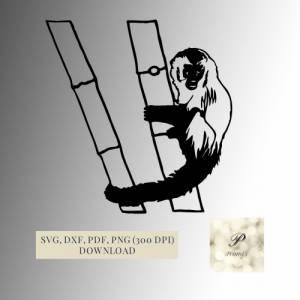 Plotterdatei Affe SVG Datei für Cricut, Affen Design  Digital Download für  Bastel- und Plotterprojekte Bild 1