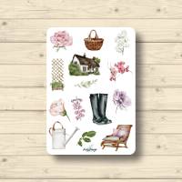 Sticker Sheet, Englischer Garten, Aufkleber Planner Stickers, Scrapbook Stickers Bild 1