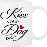 Hunde-Tasse mit Spruch KISS YOUR DOG DAILY - Kaffeetasse Bürotasse - tolle Geschenkidee für Hundeliebhaber Bild 2
