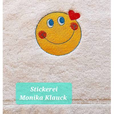 Gästetuch, 33 x 50, weiß, Stickerei "Smily""