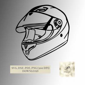 Plotterdatei Motorrad Helm SVG Datei für Cricut, Design für Motorradfahrer  Digital Download Motorsport Vorlagen Bild 1