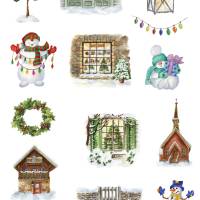 Sticker Sheet, Weihnachtsshops, Schneemänner, Aufkleber Planner Stickers, Scrapbook Stickers Bild 2