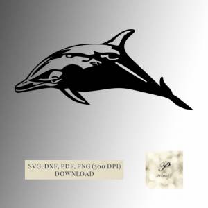 Plotterdatei Delfin SVG Datei für Cricut, Delfin Design  Digital Download Bild 1