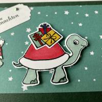 Weihnachtskartemit Schildkröten Handgefertigt Stampin’Up Unikat Bild 4