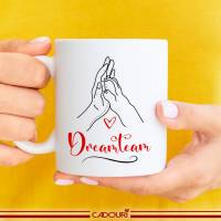Hunde-Tasse mit Spruch DREAMTEAM - Kaffeetasse Bürotasse - tolle Geschenkidee für Hundeliebhaber Bild 1