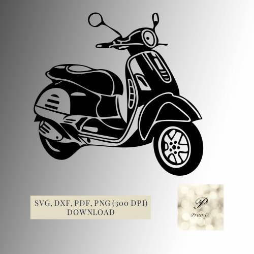 Plotterdatei Motorroller SVG Datei für Cricut | Moped, Motorrad SVG Design | Digitaler Download