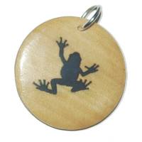 Origineller Anhänger "Frosch" aus Hartholz. Tier Holz Geschenk Halskette  Schmuck Amulett Schlüsselanhänger Bild 1