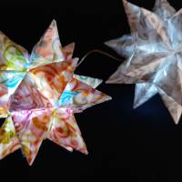 Origami Bastelset Bascetta 10 Sterne transparent mit Schnörkel und Ranken 5,0 cm x 5,0 cm Bild 1