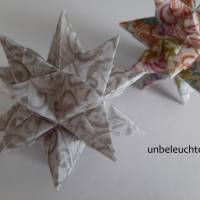 Origami Bastelset Bascetta 10 Sterne transparent mit Schnörkel und Ranken 5,0 cm x 5,0 cm Bild 3