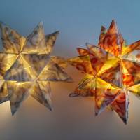 Origami Bastelset Bascetta 10 Sterne transparent mit Schnörkel und Ranken 5,0 cm x 5,0 cm Bild 6