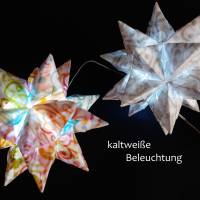 Origami Bastelset Bascetta 10 Sterne transparent mit Schnörkel und Ranken 5,0 cm x 5,0 cm Bild 7