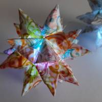 Origami Bastelset Bascetta 10 Sterne transparent mit Schnörkel und Ranken 5,0 cm x 5,0 cm Bild 8
