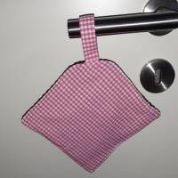 Topflappen, Aufschraubhilfe, praktischer Küchenhelfer -- rosa-weiß kariert Bild 3