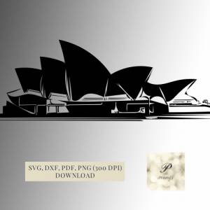 Plotterdatei Opernhaus Sydney SVG Datei für Cricut, Wahrzeichen Design  Digital Download Bild 1