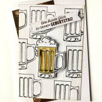 Geburtstagskarte 3D für Biertrinker/innen Handarbeit Stampin’Up Unikat Bild 1