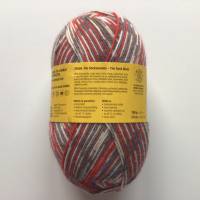 Sockenwolle mit Muster, 100g, 4-fädig, Strumpfwolle 4-fach, grau, rot, natur, braun Bild 3