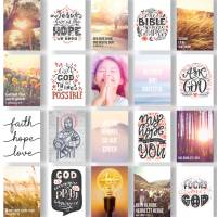 Friendly Fox christliche Grußkarten, 20 Postkarten mit Bibelversen, Sprüchen zum Thema Glauben, Achtsamkeit und Liebe Bild 1