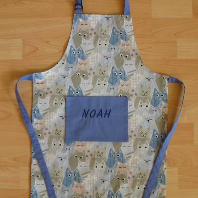 Kinderschürze - Küchenhelferset - Puppenküchenset - Katzen - hellblau