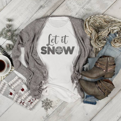Winterlicher Schriftzug "Let it snow" zum plotten und verzieren