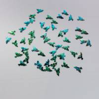 Stanzteile Tauben 50 Stück aus Hologrammkarton, blau und grün schimmernd, Dekostreu, Kartenbasteln, Scrapbooking Bild 1