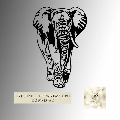Plotterdatei Elefant SVG Datei für Cricut, Elefanten Design  Digital Download T-Shirt Druck oder Wand und Spiegelsticker