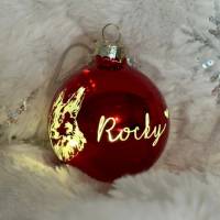 Weihnachtsbaumschmuck, beleuchtete personalisierte Weihnachtsbaumkugel mit Gravur, Geschenk für Freunde, Familie, Christ Bild 3