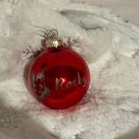Weihnachtsbaumschmuck, beleuchtete personalisierte Weihnachtsbaumkugel mit Gravur, Geschenk für Freunde, Familie, Christ Bild 7