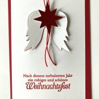 Weihnachtskarte  mit Engelsflügeln Handarbeit Unikat Stampin'Up&Creative Depot Bild 1