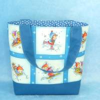 Kindertasche mit Kindern beim Wintersport | Kindergartentasche | Kita Tasche | Stofftasche Bild 5