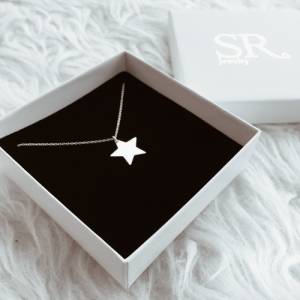 Halskette Stern, Sternkette Silber 925, Geschenke für Frauen, Weihnachtsgeschenk Freundin Bild 2