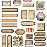 2x Sticker Sheets, vintage Tags Etiketten, Aufkleber Planner Stickers, Scrapbook Stickers Bild 3