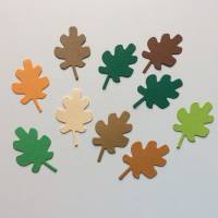 Stanzteile Blätter 5,3 x 3,4 cm, 30 Stück in verschiedenen Farben zum Kartenbasteln, Scrapbooking, Basteln, Tischdeko Bild 1