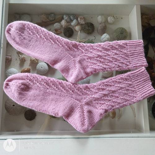 Socken handgestrickt mit schönem Muster, Größe 38/39, Wollsocken, Damensocken
