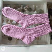 Socken handgestrickt mit schönem Muster, Größe 38/39, Wollsocken, Damensocken Bild 1