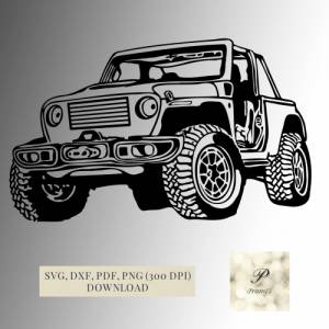 Plotterdatei Jeep SVG Datei für Cricut, Offroad SVG Design  Digital Download für  Bastel- und Plotterprojekte, Bild 1