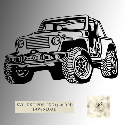 Plotterdatei Jeep SVG Datei für Cricut, Offroad SVG Design  Digital Download für  Bastel- und Plotterprojekte,