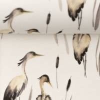 Mali Baumwolljersey Vögel, naturweiß Oeko-Tex Standard 100 (1m/15,-€) Bild 3
