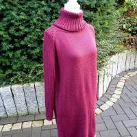 Kleid Strickkleid Etuikleid Raglankleid mit separatem Rollkragen in Bordeaux Größe 40 Bild 3