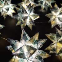 Origami Bastelset Bascetta 10 Sterne transparent mit Blättern 5,0 cm x 5,0 cm Bild 1