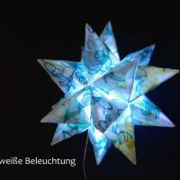 Origami Bastelset Bascetta 10 Sterne transparent mit Blättern 5,0 cm x 5,0 cm Bild 2