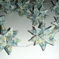 Origami Bastelset Bascetta 10 Sterne transparent mit Blättern 5,0 cm x 5,0 cm Bild 7