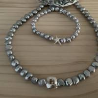 Traumhaft schöne handgefertigte echte Süßwasser Perlenkette,Perlencollier,Halskette mit Perlen,extravagante Perlenkette Bild 5