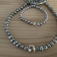 Traumhaft schöne handgefertigte echte Süßwasser Perlenkette,Perlencollier,Halskette mit Perlen,extravagante Perlenkette Bild 6
