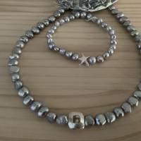 Traumhaft schöne handgefertigte echte Süßwasser Perlenkette,Perlencollier,Halskette mit Perlen,extravagante Perlenkette Bild 7