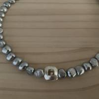 Traumhaft schöne handgefertigte echte Süßwasser Perlenkette,Perlencollier,Halskette mit Perlen,extravagante Perlenkette Bild 9