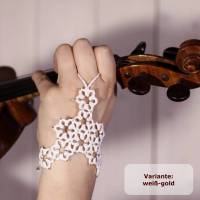 Handschmuck Margerite Baumwolle mit vielen Perlen - größenverstellbar - SlaveArmband Bild 1