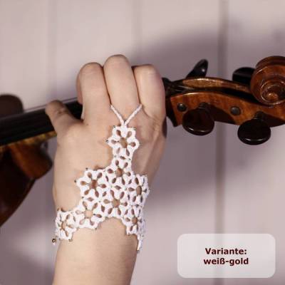 Handschmuck Margerite Baumwolle mit vielen Perlen - größenverstellbar - SlaveArmband